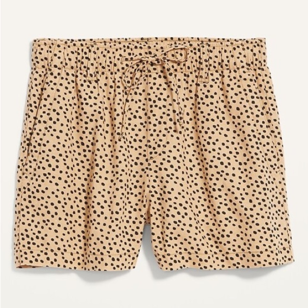 Old Navy High Waisted Printed Linen Blend Shorts - Animal Print
